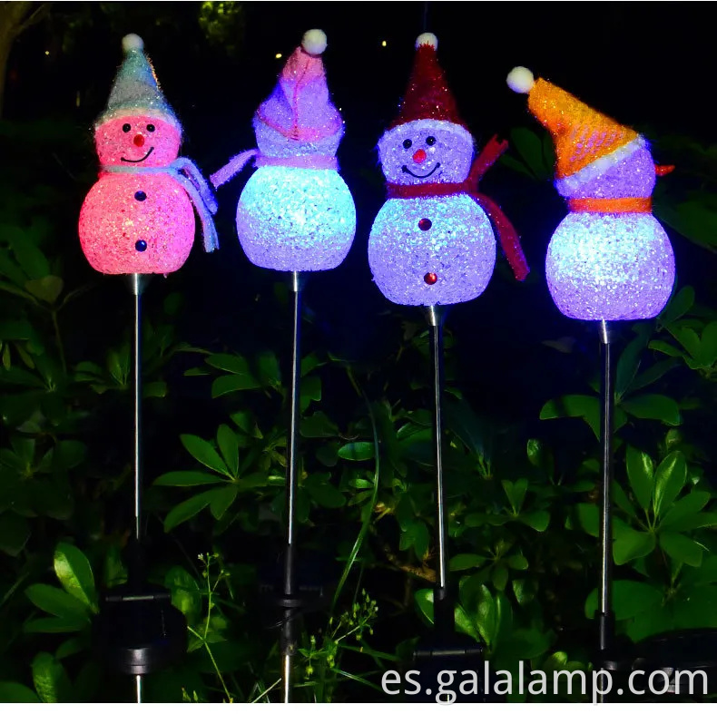 Iluminando lámparas de piso solar festivo de muñeco de nieve para decoración al aire libre